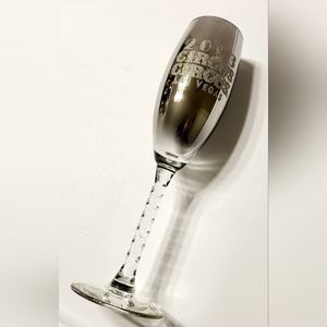 Vtg Vintage Las Vegas Circus Circus Champagne Flute '03 Silver Glitter With Logo